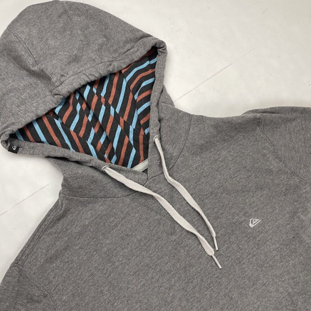 Quiksilver Hoodie Sweatshirt Men's S Pullover Skate Surf Logo Cotton Light